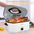 thumbnail image 3 of Electric Roaster, Roaster Oven 26 Quart with Self-Basting Lid, Turkey Roaster Oven with Removable Pan and Rack, Adjustable Temperature Control Powerful 1450W Stainless Steel Roaster Oven, White, 3 of 7
