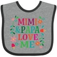 thumbnail image 3 of Inktastic Mimi and Papa Love Me Girls Baby Bib, 3 of 4
