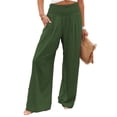 thumbnail image 2 of Pantalones Sueltos Casuales, Pantalones De Mujer De Moda A Juego Gratis Cintura Alta Para La Playa, 2 of 6