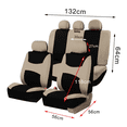 thumbnail image 2 of Fundas De Asiento Universales 9 Piezas Belug, Beige, 2 of 5