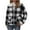 Black, variant on FNFHFY Womens Fuzzy Fleece Plaid Jacket Zip Up Shacket Sherpa Jackets Soft Cozy Flannel Coat Oversized Lapel Winter Coats