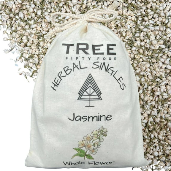 Jasmine, Whole Flowers In Double Drawstring Sachet, Organic 1 oz | Tree Fifty Four