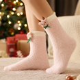 thumbnail image 6 of Kamentoy Socks For Women Christmas Thick Coral Fleece Fuzzy Mid Calf Crew Socks Soft Warm Plush Sleep Socks for Ladies Fall Winter Indoor Lounging Rest Christmas Holiday, 6 of 6