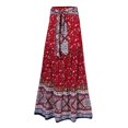 thumbnail image 3 of Gibobby faldas deportivas para mujer Falda estampada de tamaño Falda bohemia plisada suelta con oscilante grande informal(Rojo， XL), 3 of 5