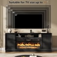 thumbnail image 5 of ANPOO 80" Farmhouse Fireplace TV Stand for TVs up to 90", Electric Fireplace Media Console, 12‑Color Flame, Fluted Entertainment Center with Power Outlet, 5 of 7