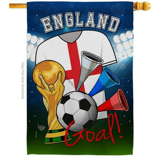 Ornament Collection H192095-BO World Cup England Soccer Sports 28 x 40 in. Double-Sided Decorative Vertical House Flags for Decoration Banner Garden Yard Gift