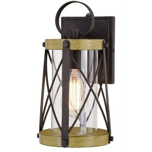 Harwood 1 Light Bronze Dusk to Dawn Farmhouse Outdoor Wall Lantern Clear Glass