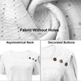 thumbnail image 4 of Camisas de Color Sólido para las Mujeres Manga Corta Cuello V Tops Casuales Blusa de Verano, Transpirable Hecha para Más Camisa Mujer Primavera Moda Tee Uso Diario, 4 of 9