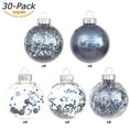 thumbnail image 2 of Sea Team 60mm/2.36" Shatterproof Clear Plastic Christmas Ball Ornaments Decorative Xmas Balls Baubles Set with Stuffed Delicate Decorations (30 Counts, Stone Blue), 2 of 7