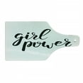 thumbnail image 1 of Saying Cutting Board, Modern Hand Writing Style Lettering Girl Power Feminist Inspirational Message, Tempered Glass Cutting and Serving Board, Wine Bottle Shape, Black and White, by Ambesonne, 1 of 1