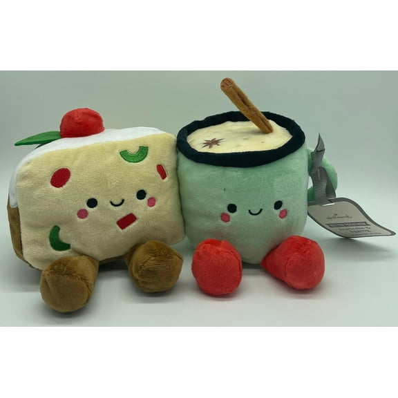 Hallmark Better Together Fruitcake and Eggnog Magnetic Plush New with Tag