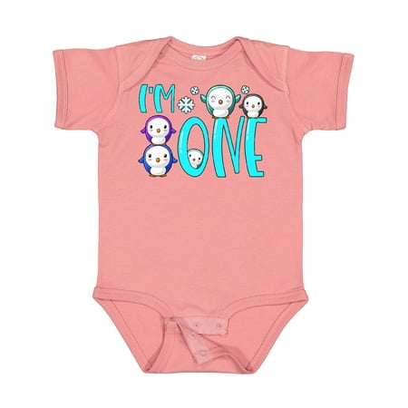 

Inktastic I m 1 Cute Penguin Birthday Party Gift Baby Boy or Baby Girl Bodysuit
