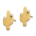 thumbnail image 2 of Primal Gold 14 Karat Yellow Gold Cactus Cubic Zirconia Stud Earrings, 2 of 5