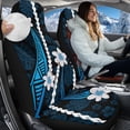thumbnail image 3 of Uorisanigo Car Seat Covers for Front Seats – Premium Blue Polynesian Flowers Car Seats Cover Front Set 2 PCS, Universal Interior Accessories Covers for Cars Truck Van SUV Seat Protection, 3 of 7