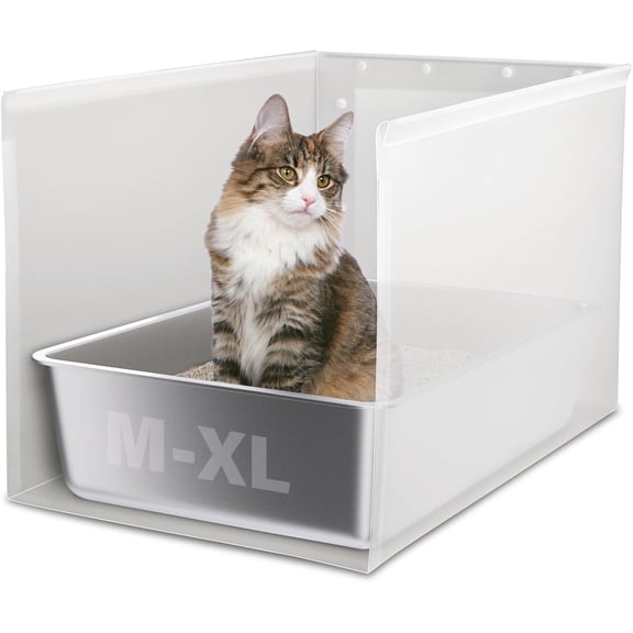 Litter Box Shield, 23.6"x15.7"x15.7"(Height) XL Litter Box Splash Guard Without Leakage, High Sided Cat Litterbox Pee Shields Easy Clean for Pet Cat/Kitty/Kitten(Without Pan)