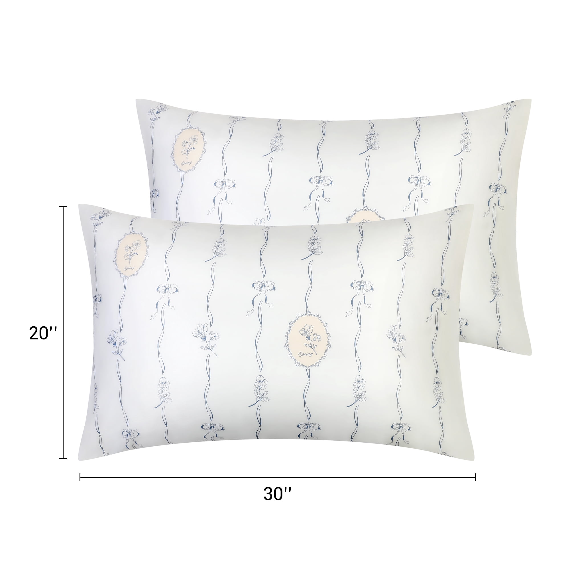 Unique Bargains Pillowcase Cotton Floral Pillow Cases with Envelope Closure White