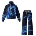 thumbnail image 5 of Uorisanigo Lightning Wolf Two Piece Sets for Women Fall Outfits Lounge Sets Mock Neck Sweatshirt with Wide Leg Pants Oversized Tracksuit Lounge Wear Vacation Travel Airport Outfits, 5 of 8
