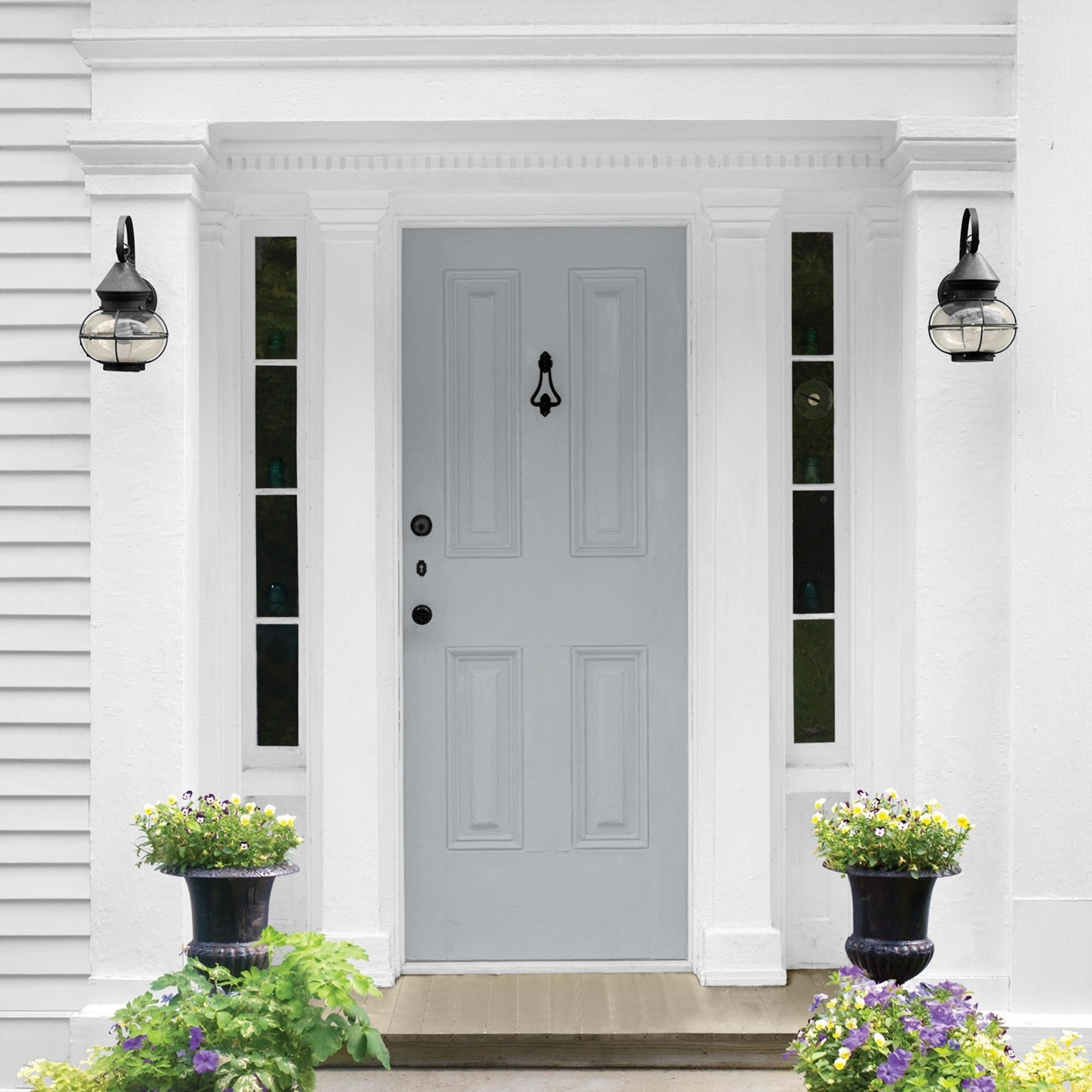 Glidden One Coat Stargazer / Gray Semi-Gloss Exterior Paint with Primer, 1 Gallon