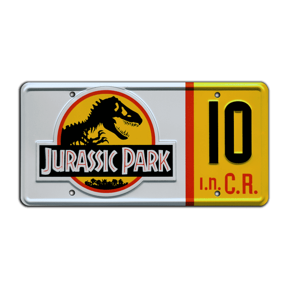 Jurassic Park | Jeep Wrangler Sahara #10 | Jurassic Park #10 | Metal Stamped Replica Prop License Plate