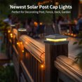 thumbnail image 3 of 8 Pack Solar Post Cap Lights, 4x4 Outdoor LED Fence Post Cap Lights, Solar Powered Deck Lights for Dock Waterproof, fit for Wooden/Vinyl Posts, 3 of 7