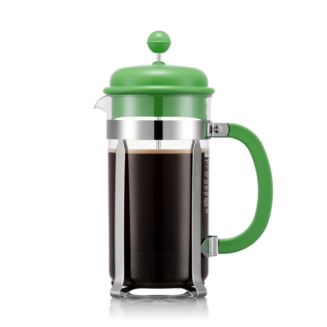 Cafetera de prensa francesa Bodum Caffettiera de 34 oz con filtro de acero inoxidable reutilizable, jarra de plástico sin BPA, verde manzana