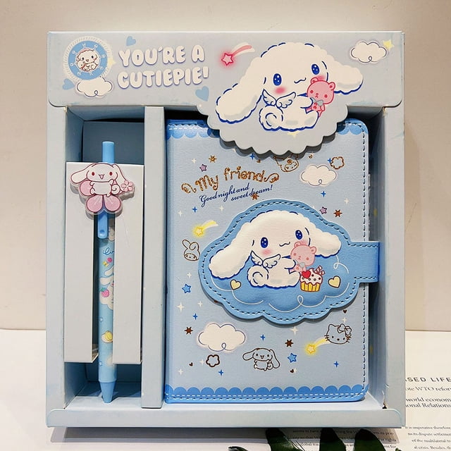 Sanrio-Juego de cuaderno de Pu, Kawaii Kuromi Cinnamoroll, My Melody Cartoon, diario, planificador semanal, Agenda, papelería, oficina, suministros escolares