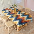 thumbnail image 3 of Orange Geometric Pattern Rectangle Tablecloth 60"x120",Waterproof Polyester Rectangle Table Cloth, Wipeable Spillproof Polyester Tablecloth for Dining, Camping, Indoor and Outdoor, 3 of 6