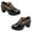 Black, variant on Gymnture Mary T Strap Chunky Platform Pumps with Buckle