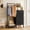 Black, variant on HIGDBFE Small Dresser with Hanging Rack, 3 Fabric Drawers Tall Sturdy Clothes Storage, Space Saving for Bedroom, Entryway, White