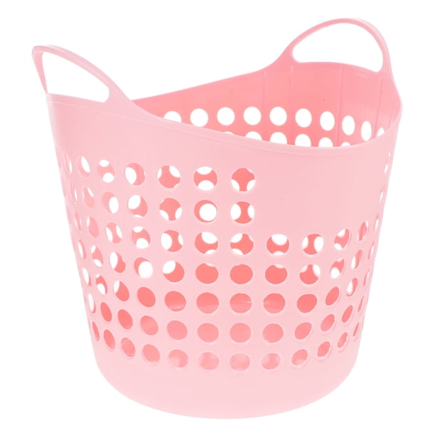 Cesta de lavandería de plástico con asa, cesto hueco para ropa, contenedor para ropa de baño