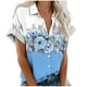 thumbnail image 1 of Mujeres Pantalones Cortos Impresos Manga Corta con Cuello en V Blusa Superior, Casual Y Elegante Corto para las Mujeres Verano Casual, 1 of 5