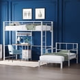 thumbnail image 3 of Ktaxon Twin over Twin Bunk Bed with Desk and Stoarge Drawers, Metal Loft Bed Frame, White, 3 of 10