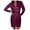 Purple, variant on Efsteb Fall Dresses for Women Fashion Long Sleeve Dress Temperament Slim Ruched Dress V-Neck Solid Color Casual Silver S