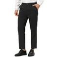 thumbnail image 4 of Lars Amadeus Men's Striped Dress Pants Flat Front Trousers Business Pant, 4 of 6