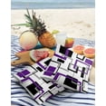 thumbnail image 3 of Pack of 2 Outdoor Pillow Covers, Modern Abstract Art Black Purple Geometric Line Waterproof Square Throw Pillowcase Cushion Decorative Pillow Covers for Couch Patio Tent, 16x16 in, 3 of 6