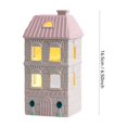 thumbnail image 2 of Light Up Ceramic Christmas Village House, Pastel Pink Miniature House Night Light for Indoor Christmas Table Decor, Holiday Home Display Ornament, 2 of 5