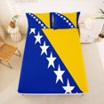 thumbnail image 5 of Manfei Bosnia Flag Bed Sheets,Blue Yellow White Full Size Sheets,4-Piece,1 Flat Sheet, 1 Fitted Sheet and 2 Pillowcases, 5 of 6