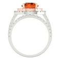 thumbnail image 4 of 2.68 ct Brilliant Round Cut Pink Tourmaline 18K White/Rose Gold Halo Solitaire with Accents Engagement Bridal Wedding Ring Band Set size 8.5, 4 of 7