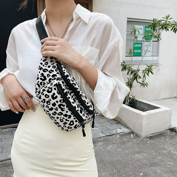 Bolsas De Hombro Bolso de cintura de pecho de gran capacidad Vintage para mujer informales con estampado de leopardo Bodega Aurrera en linea