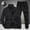Black, variant on Zylanna Men's Tracksuit Outfit Sets, Turndown Collar Elastic Waist Long Sleeve 2 Piece Cardigan + Pants Sets for Men Gray