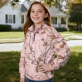 thumbnail image 3 of Uorisanigo Kids Girls Sweatshirt Casual Pink Camo Hunting Forest Long Sleeve Pullover Crop Top Oversized Quarter-Zip Pullover Jacket for Teen Girl School Athletic Tops Fall Fashion Outfits Clothes, 3 of 7