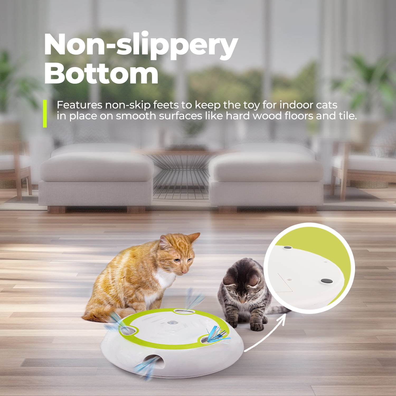 All For Paws Whack-a-Mole Interactive Cat Teaser Toy with Motion Sensor, 6 Holes Automatic Feather Mice Toy for Indoor Cats