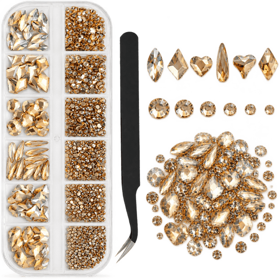 Champagne Gold Rhinestone Kit for Nail Art