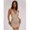 Khaki, variant on Women's / Khaki Metallic Decor Low Waist Asymmetrical Cutout Mini Dress