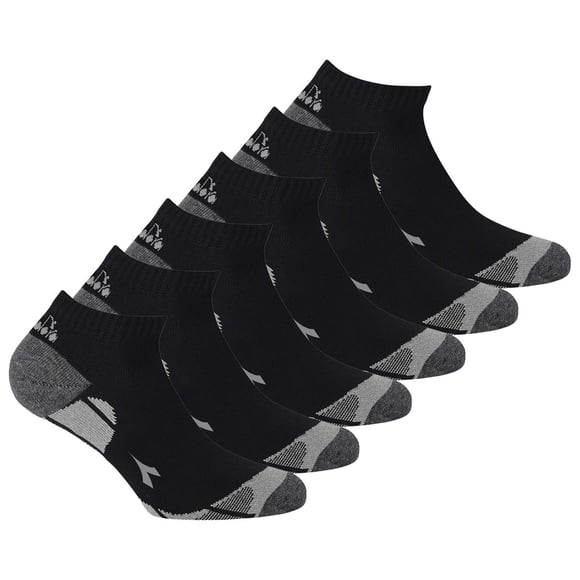 Diadora Calcetines Deportivos Unisex de, Paquete de 6 - Calcetines, Paquete Múltiple, Logotipo, Patrón Negro 43-46