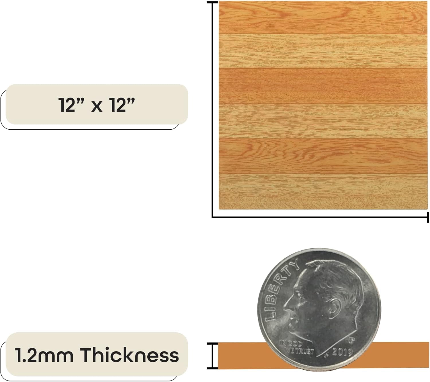 HomeStock's sterling Light Oak Plank 12X12 Self Adhesive Vinyl Floor Tile - 45 Tiles/45 Sq. Ft
