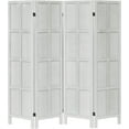 thumbnail image 6 of 4 Panel Wood Room Divider, Vintage Minimalist Room Divider Wall, Room Dividers and Folding Privacy Screens, Partition Room Dividers for Bedroom, White, 6 of 9