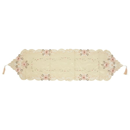 

SNOWINSPRING New Table Runner Embroidered Floral Table Cloth Pattern:#2 flower Size:40X150cm