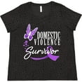 thumbnail image 3 of Inktastic Domestic Violence Survivor with Butterfly Women's Plus Size T-Shirt, 3 of 5