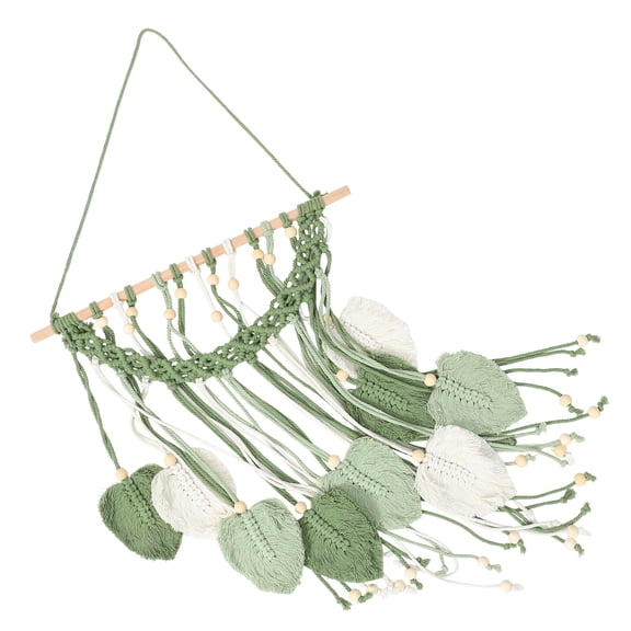 unbranded Nordic Style Tapestry Macrame Wall Hanging Tapestry Woven Tapestry Leaf Tassel Pendant